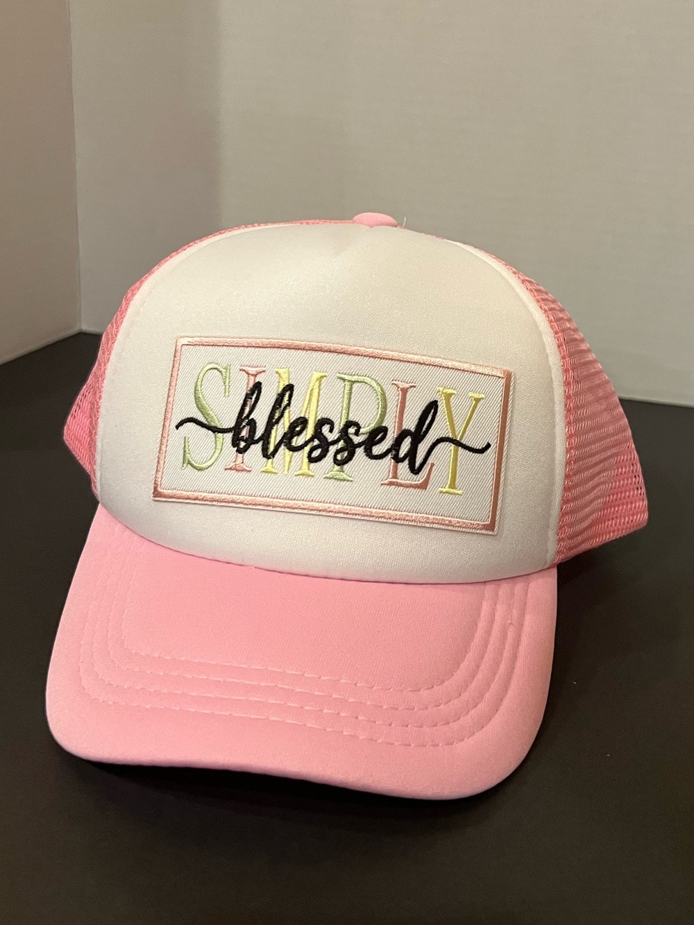 Pink "Blessed" Trucker Hat - Women's Casual Cap
